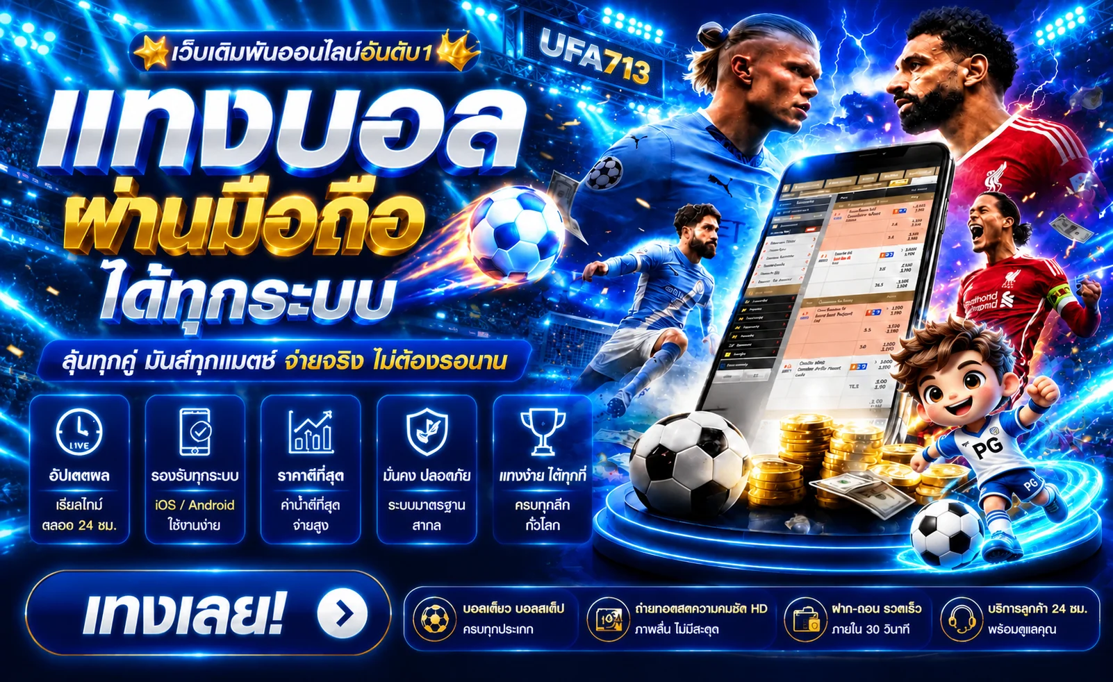 แทงบอลออนไลน์ UFA713 พร้อมราคาบอลและผลบอลสด