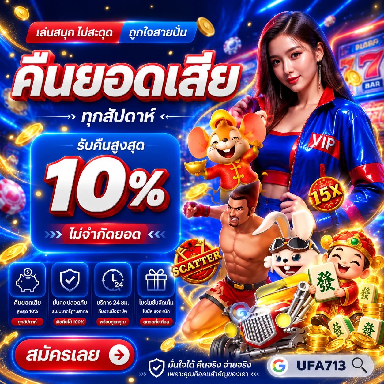 ทดลองเกม AMB ด้วยเครดิตจำลอง UFA713