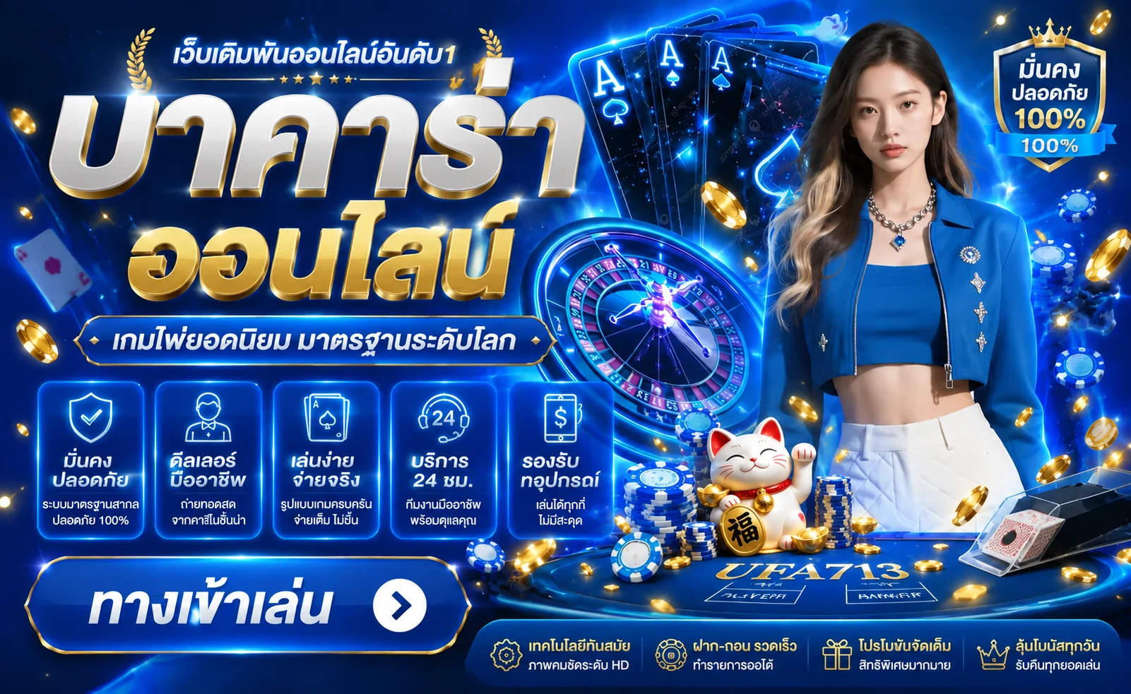 คาสิโนออนไลน์ UFA713 บาคาร่าและเกมโต๊ะสด