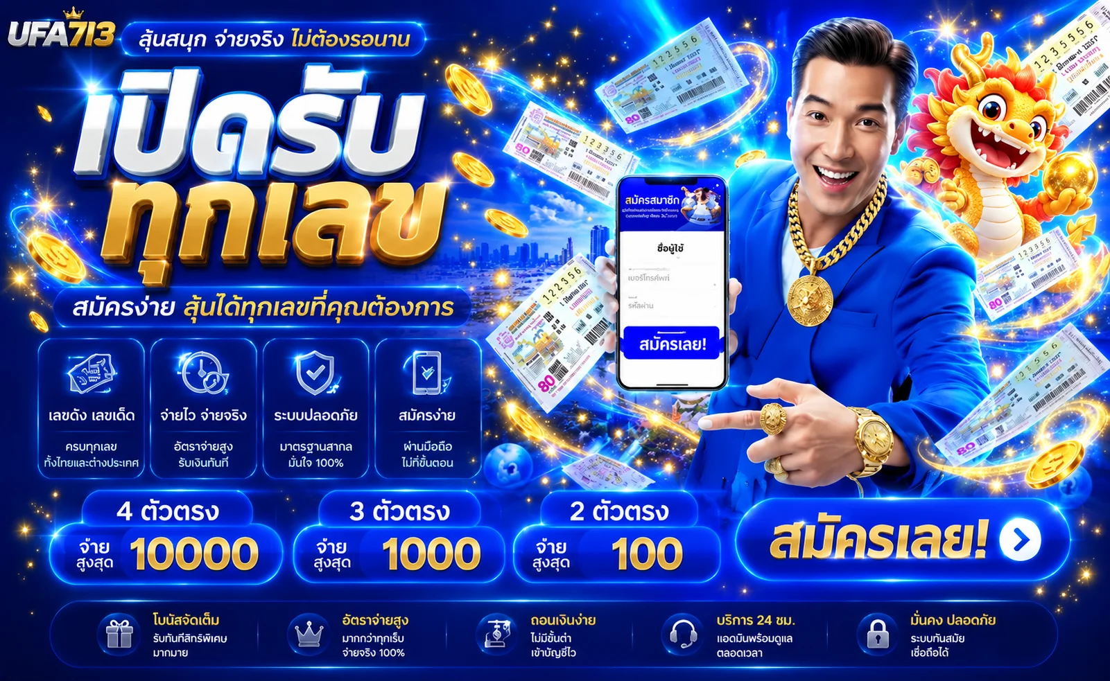 ผลหวยออนไลน์ UFA713 ตรวจรางวัลตามงวด